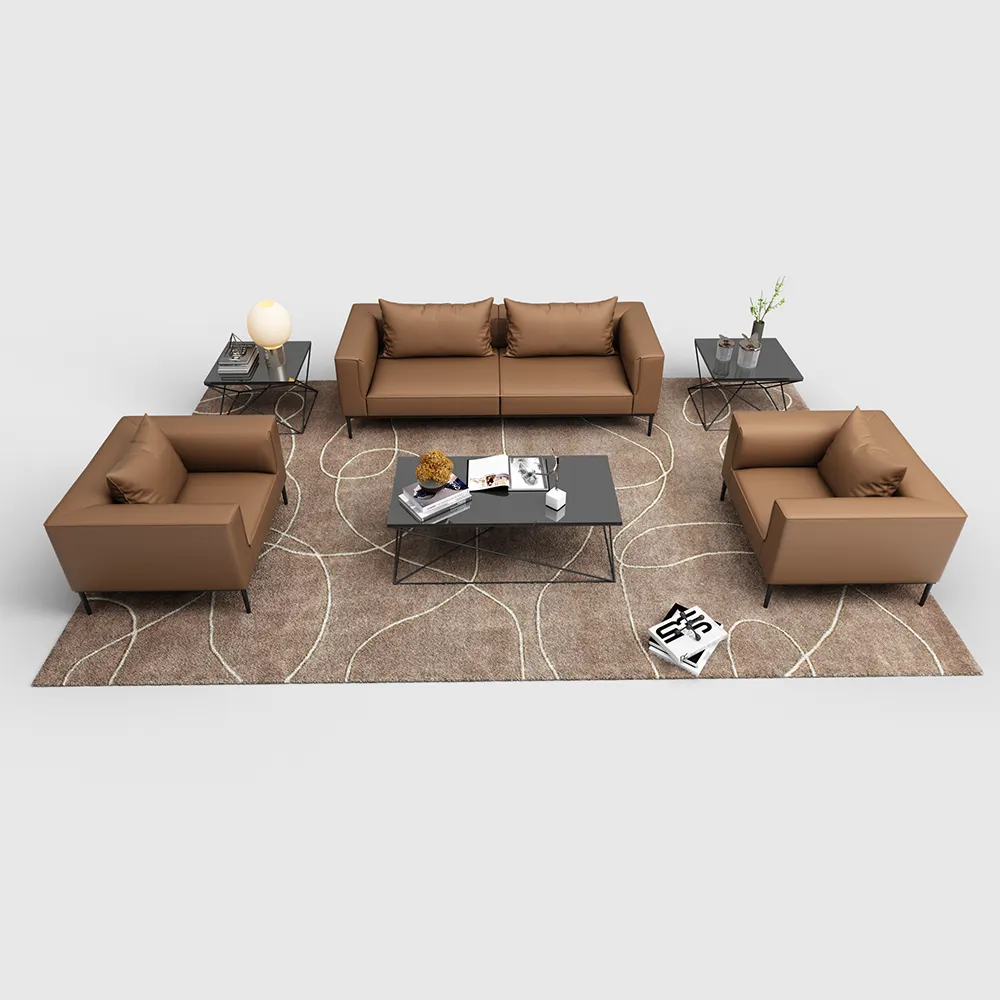 2019 кожаный офисный диван под заказ, современный офисный диван с рамой из нержавеющей стали