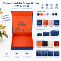 Boîte d'emballage magnétique rigide en carton recyclable avec impression de logo personnalisée de luxe, boîte cadeau pliable avec couvercle magnétique