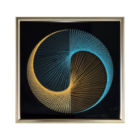Usine 60*60cm en vrac moderne intérieur fait à la main 3D cercle bois chaîne ligne Art pour la décoration de la maison