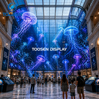 Écran LED transparent TOOSEN, armoire modulaire, P2.6 P3.91 P2.9, façade en verre, mur LED, 65%-90% de transparence, 4500 nits, OEM