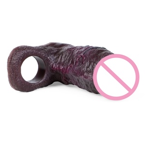 Anillo para Pene de Silicona, Alargador de Pene, Juguetes Sexuales para Hombres, Retrasa la Eyaculación, Funda Realista para Pene Negra para Parejas - Product Image 4