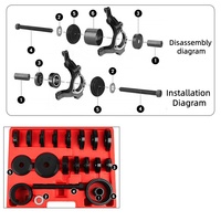 Kit d'outils manuel 23 pièces pour l'extraction et l'installation de roulements de roue avant avec adaptateur de presse et extracteur de poulie, avec mallette rigide
