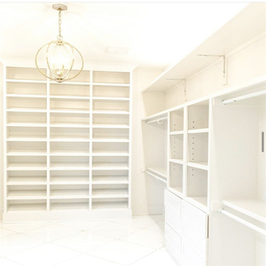 Garde-robe de style européen moderne avec lumière LED intégrée, quincaillerie de marque supérieure, porte en verre - Product Image 4