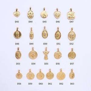 Colgante de Acero Inoxidable Hipoalergénico e Impermeable con Diseño Mixto, Chapado en Oro de 18k, Tipo Moneda Ovalada de Ángel, para Collar, Venta al por Mayor - Product Image 3