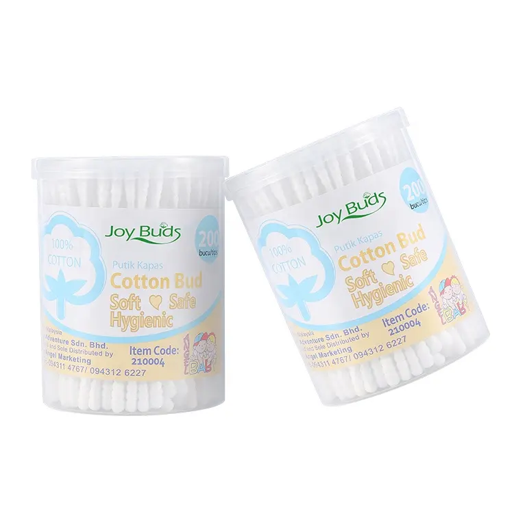 factory wholesale 200pcs spiral tip paper stick baby cotton swab biodegradable cotton bud