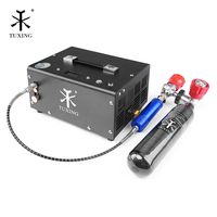 Compresseur d'air PCP portable sans huile TUXING, mini convertisseur de puissance 12V DC à arrêt automatique, 110V 220V 4500psi 300bar, idéal pour le paintball – Vente chaude