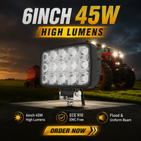Allsome-mark E9 6in, 45W, lampes LED, pour voiture, camion, bateau, 12v 24v, lumières de travail imperméables, neuf