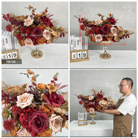 Usine de fleurs artificielles, prix de gros bas, boules de fleurs roses, centres de table pour la décoration de mariage
