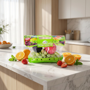 Sac d'emballage refermable pour feuilles de manioc congelées, sac en <span class=keywords><strong>plastique</strong></span> sous vide pour aliments, sac transparent à <span class=keywords><strong>fermeture</strong></span> <span class=keywords><strong>éclair</strong></span> pour légumes - Product Image 1