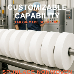 Nhà máy tùy biến 40-150gsm Viscose Polyester spunlace không dệt vải cuộn Spun nhà sản xuất vải không dệt cho khăn lau ướt - Product Image 3
