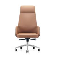 Confortable chaise de bureau pivotante en cuir président exécutif soutien du dos ergonomique chaise de bureau à dossier haut