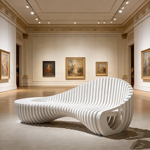 Silla de Madera con Forma de Ola Y518 Personalizable y de Fácil Cuidado, Asientos para Áreas Públicas, Sala de Espera de Aeropuerto, Banco de Madera Resistente - Product Image 4