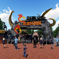 Décorations de porte dino pour parc à thème, design personnalisé, pour l'entrée du parc jurassique des dinosaures