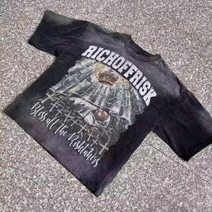 เสื้อยืดแขนสั้นทรงโอเวอร์ไซส์ ผ้าคอตตอน 100% พิมพ์ลายดิจิทัลคุณภาพสูง สไตล์ฮิปฮอป สำหรับทุกเพศ - Product Image 2