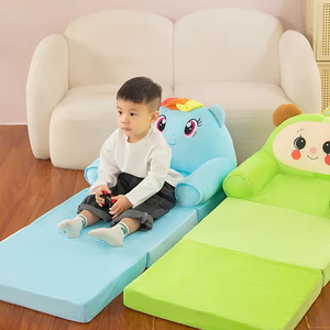 Sofá Plegable Moderno de Tres Capas para Niños, Asiento de Guardería, Taburete, Silla Reclinable, Desmontable, Lavable, Suave, con Diseño de Animalitos - Product Image 4