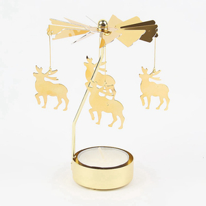 Tealight di natale Della Decorazione Della Casa Della Candela Topper Giostra Del Supporto In Metallo Girevole Candeliere - Product Image 3