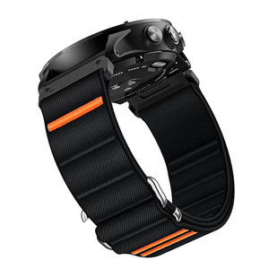 Bracelet de montre de sport en nylon Upro Outdoor à dégagement rapide 22/26MM respirant orange blanc pour Garmin Fenix8/7/6/E/7X/7 - Product Image 4