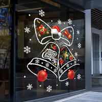 Pegatinas Navideñas Personalizadas con Logotipo para Ventanas, Adhesivos Decorativos Electrostáticos de PVC para Pared, Decoración Festiva para Ventanas, Regalo para Tiendas