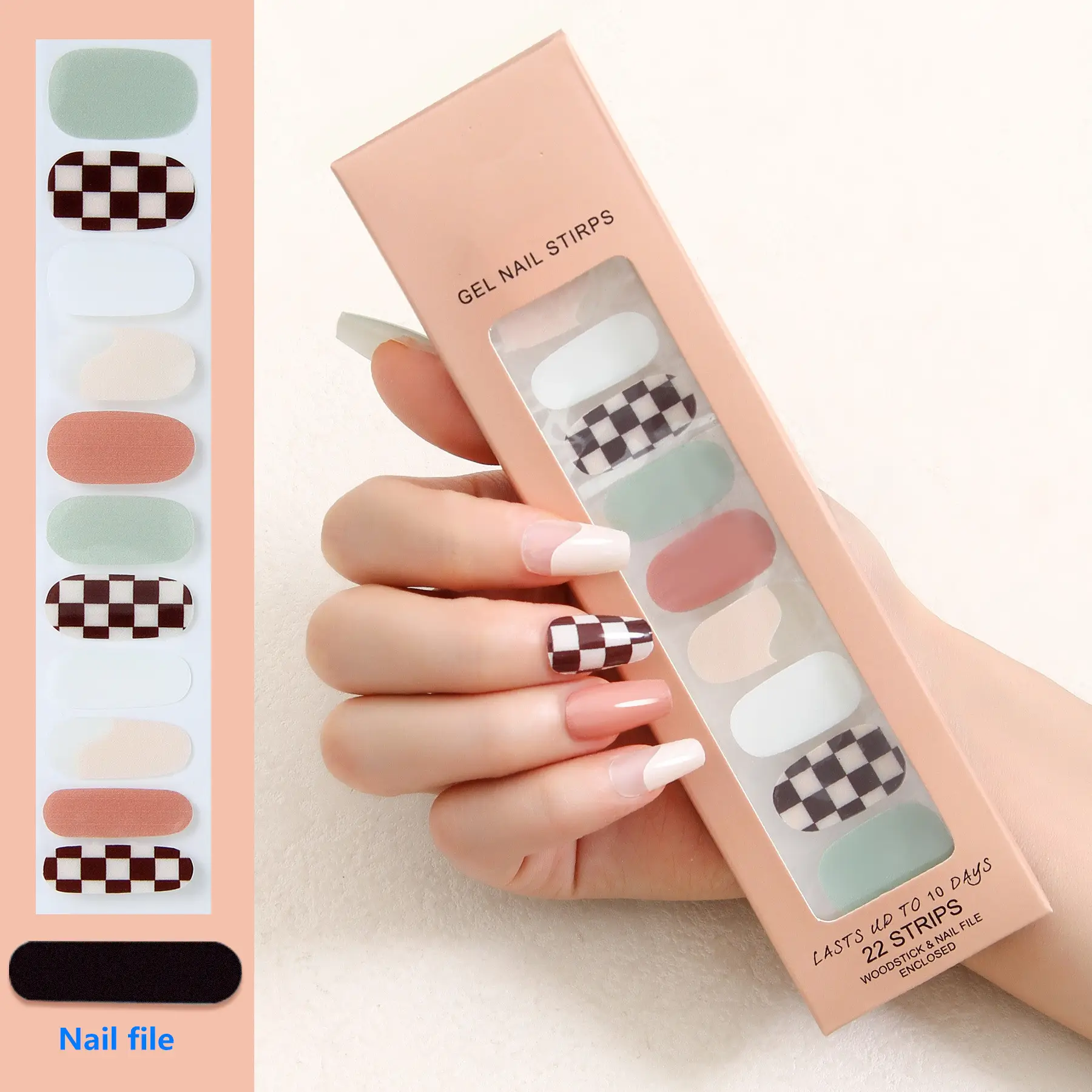 Venta al por mayor pegatinas personalizadas sólido 3D Uv Gel Nail Art Polish Wrap tiras adhesivas para uñas curadas con logotipo de diseño lámpara UV