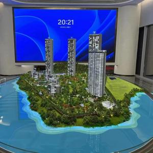 Modello in Miniatura 3D di Edificio Residenziale Urbano in Fibra di Vetro/PVC/ABS con Design Personalizzabile - Product Image 1