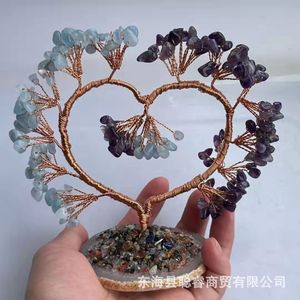 <b>Crystal</b> Heart Money <b>Tree</b> Ornament Natural Stone Decor Home Office Gift Collection Piece - Product Image 2