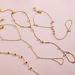 Pulsera de Cadena de Acero Inoxidable al por Mayor ERESI con Anillo, Chapada en Oro de 18K, Joyería Antideslustre, Pulseras de Eslabones de Moda - Product Image 1