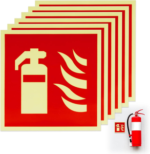 Segnale di Avvertimento di Sicurezza Personalizzato in PVC Rigido Bianco Fotoluminescente Autoluminoso per Punto di Chiamata Allarme Incendio - Product Image 1