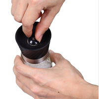 Ensemble de moulin à épices transparent personnalisé avec décor d'anneau en acier inoxydable 304 et mécanisme en céramique Mini moulins à poivre