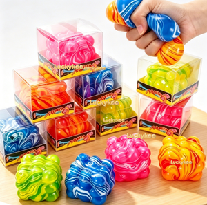 Bolas de Goma Antiestrés con Textura de Hielo, Bolas para Manualidades, Bolas Blandas Blancas con Efecto Luz de Luna, Unisex - Product Image 5