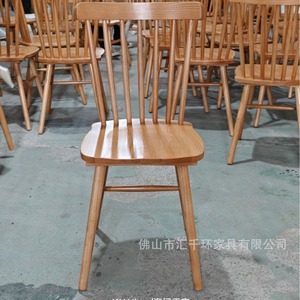 Chaise de restaurant en bois massif Huiqianhuan, dossier en maille, couleur naturelle, durable, pour hôtel, banquet, café occidental - Product Image 5