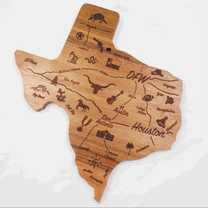 Planche à découper en bois en forme de carte du Texas 35,6x34x1,5cm, bloc de découpe multifonctionnel pour la cuisine - Product Image 3