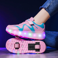 Chaussures à roulettes d'extérieur sûres et durables Chaussures de patinage d'extérieur pour enfants Chaussures à roulettes pour enfants Chaussures lumineuses à LED rechargeables
