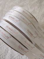 Timbre chaud feuille d'or métallique Riased ruban gros-grain imprimé en relief pour boîte Rose emballage cadeau