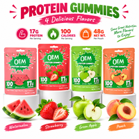 Gummies protéinés personnalisés saveur pastèque avec 17 grammes d'isolat de protéines de lactosérum – Complément de récupération post-entraînement