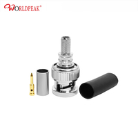 Connecteur BNC mâle étanche EZ Crimp pour câble coaxial LMR195 RG58, modèle BNC-M-EZ-LMR195-WP, utilisation extérieure scellée