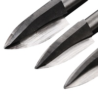 2.35-6Mm Shank 3-12Mm Penggilingan Pemotong Baja Putih Tepi Tajam Alat Tiga Pisau Kayu Ukiran Pisau