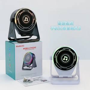 A3 colorido RGB BT altavoz 3W Mini soporte de teléfono inalámbrico soporte adecuado altavoz de <span class=keywords><strong>mesa</strong></span> 360 grados Sensor de rotación reproducción - Product Image 3