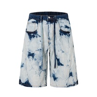 280g lourd été à la mode marque hommes mi-longueur Denim Shorts artisanat coupe ample léger luxe cinq points motif couleur unie pantalon