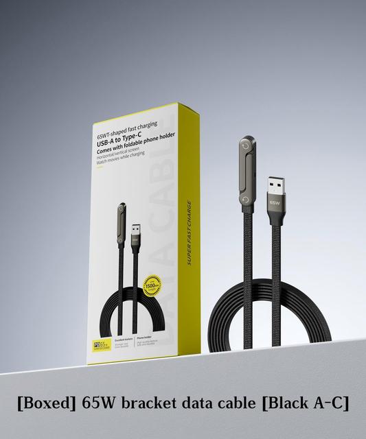 Phone Fast Charging Cable-90° Elbow Gaming Design for Charging While Playing, Built-in Rotatable Stand, Universal Compatibility