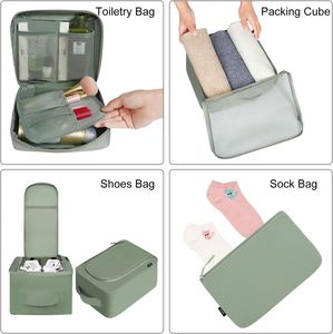 Sac de voyage pliable en polyester 8 pièces avec logo personnalisé, durable, léger, écologique, résistant à l'eau et fermeture éclair - Product Image 2