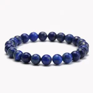 wholesale bracelet luxury natural lapis lazuli gem stone jewelry bead bracelets stretch