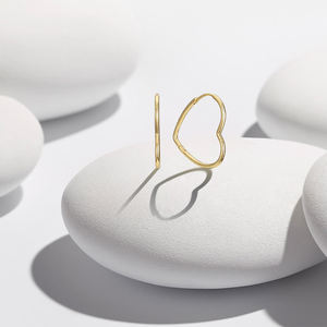 Logo Original de alta calidad S925 pendientes de aro grandes de Corazón dorado para mujer regalo de cumpleaños para boda o fiesta - Product Image 3