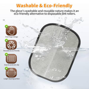 Guante Húmedo de Lujo de Poliéster Negro para Aseo de Mascotas, Toallita Limpiadora y Removedor de Pelo para Perros y Gatos - Product Image 2