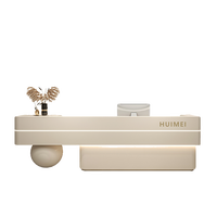 Bureau d'accueil en cuir simple et moderne de luxe avec éclairage LED et ensemble complet pour les magasins de vêtements, les salons de robes de mariée