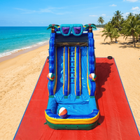 Toboggan aquatique commercial gonflable de 23 pieds de long, nouveau design, double piste, avec piscine