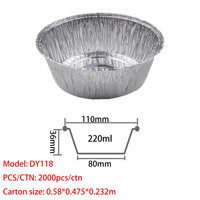 Barquette à tartelettes écologique en aluminium moulé de 50 ml, mini moule à pâtisserie jetable avec couvercle en plastique PET