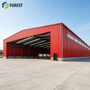 Structure en acier galvanisé préfabriquée sans colonnes, entrepôt de stockage à côtés ouverts, grand hangar à portée libre pour équipements - Product Image 1