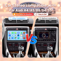 Autoradio Android 9 pouces IPS CarPlay GPS Bluetooth avec écran tactile pour Audi A4 A5 B8 S4 S5 2000-2009 Lecteur multimédia
