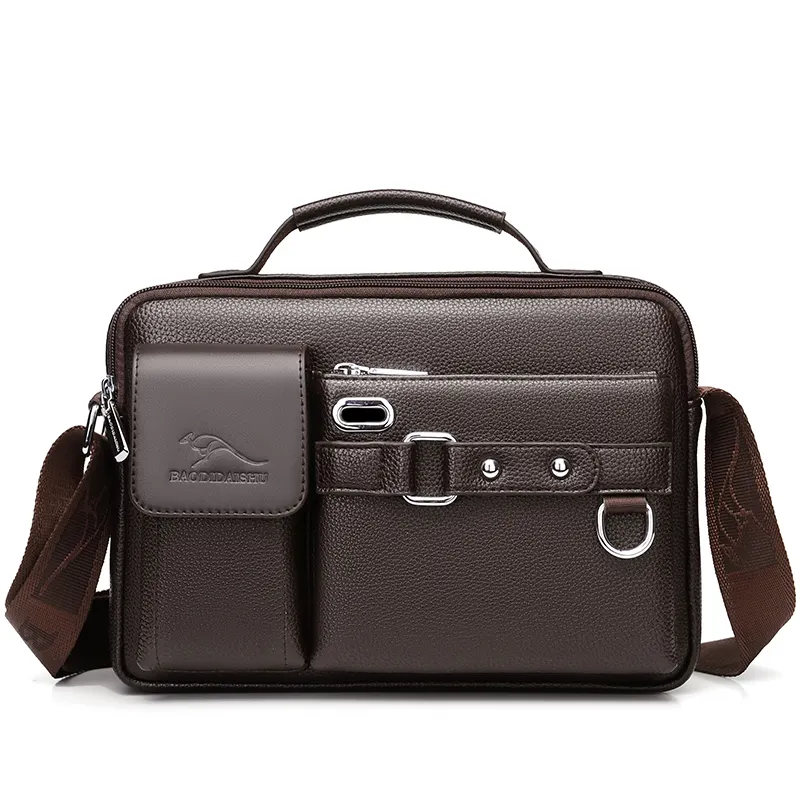 Leather Men's Handbag Vintage Messenger Men Shoulder Bags Male Briefcase Bag Casual tote bag Handbags Men