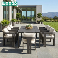 Ensemble de mobilier de jardin de luxe en aluminium pour terrasse, chaises de salle à manger imperméables, table et chaises d'extérieur pour villa et cour arrière